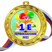 Медали для ПЕРВОКЛАССНИКОВ - цветные, ПРЕМИУМ - Медали Именные для Первоклассников - на заказ (Б-45)