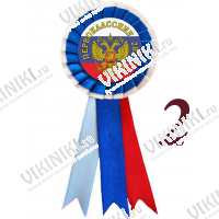 Розетки для Первоклассников - Значок-розетка Первокласснику 2026г - триколор (049г с белым)