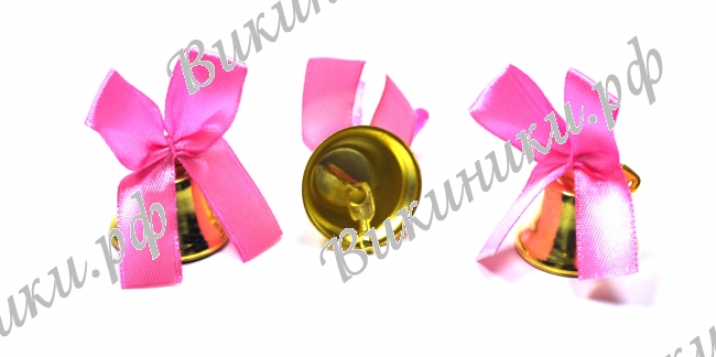 Колокольчики на выпускной - Колокольчик для выпускника с розовой атласной ленточкой