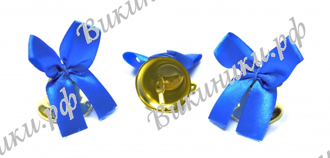 Колокольчики на выпускной - Колокольчик для выпускника с голубой атласной ленточкой