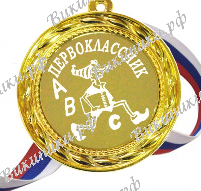 Медали ПЕРВОКЛАССНИКАМ - ПРЕМИУМ - Медаль Первоклассник (Б - 35)