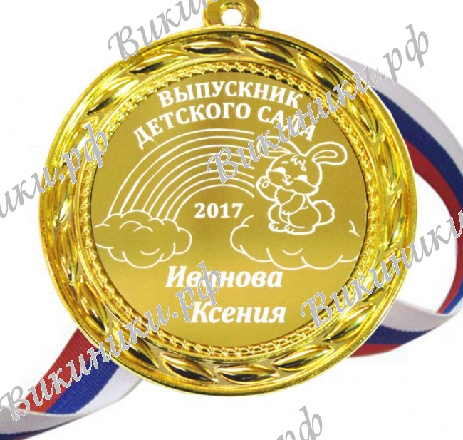Медали на заказ для Выпускников Детского сада. - Медаль на заказ - Выпускник детского сада 2027г, именная (Б - 1571)