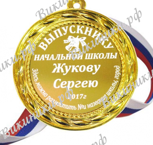 Медали на заказ для Выпускников начальной школы - Медаль для выпускника начальной школы именная (БМ - 2347)