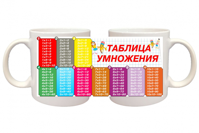 Кружки ПРЕМИУМ РАЗНЫЕ - Кружки с таблицей умножения
