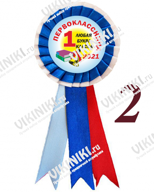 Розетки для Первоклассников - Значок-розетка для 1... класса 2026г (113 с белым)