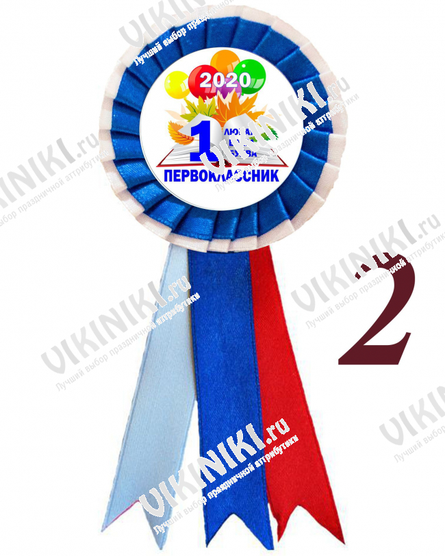 Розетки для Первоклассников - Значок-розетка - Первоклассник 2026 -  1... класс (116 с белым)